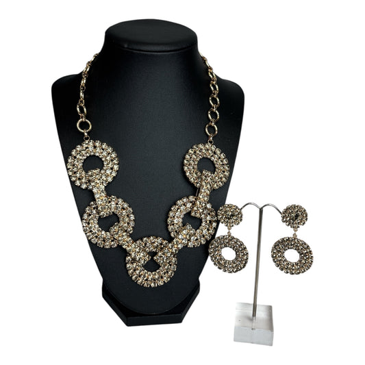 Crystal Circle Necklace & Earring Set