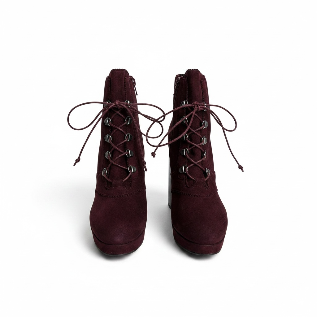 Suede Lace Up Boot Shoes size 10