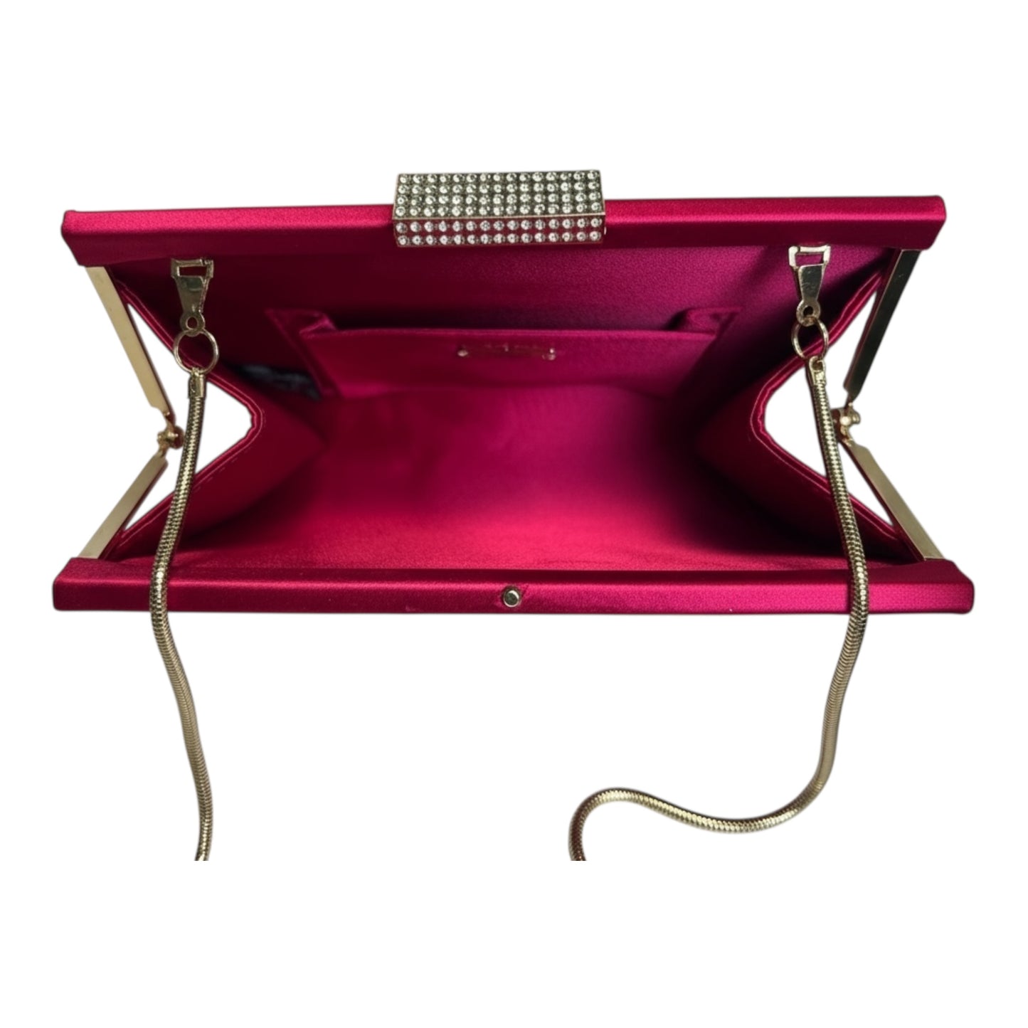 Satin Crystal Frame Clutch