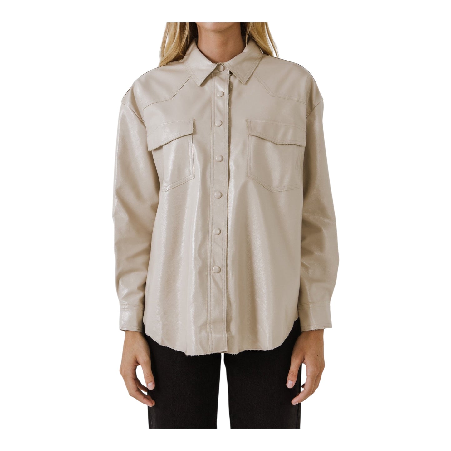 Pu Button Down Jacket size Small