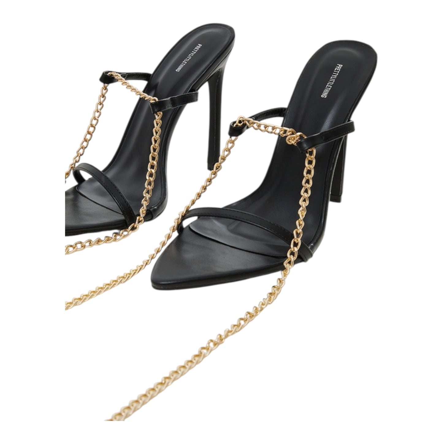 Pointed Strappy Chain Heels 7