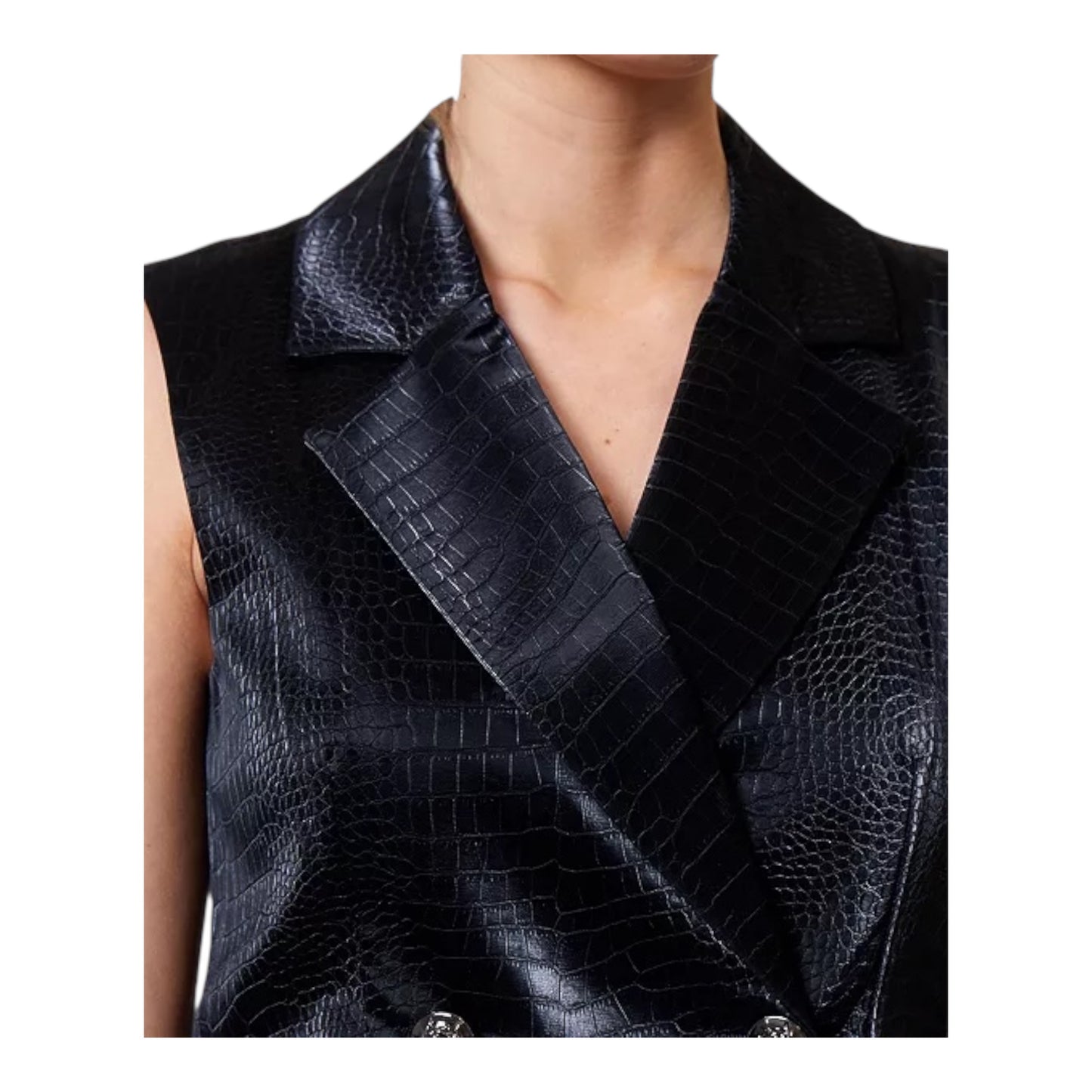 Ivra Faux-Leather Sleeveless Blazer Dress size 6 New with Tags