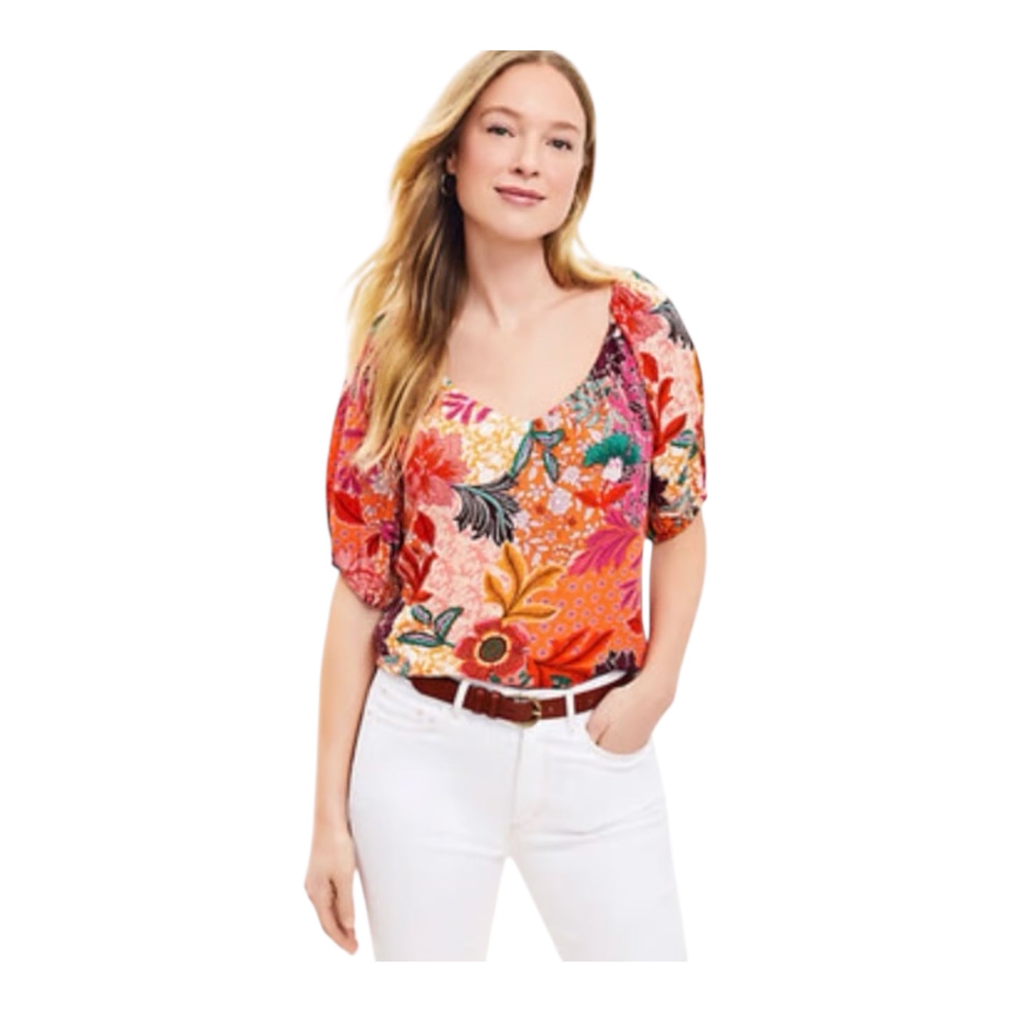 Floral Blouse size Large NEW WITH TAGS