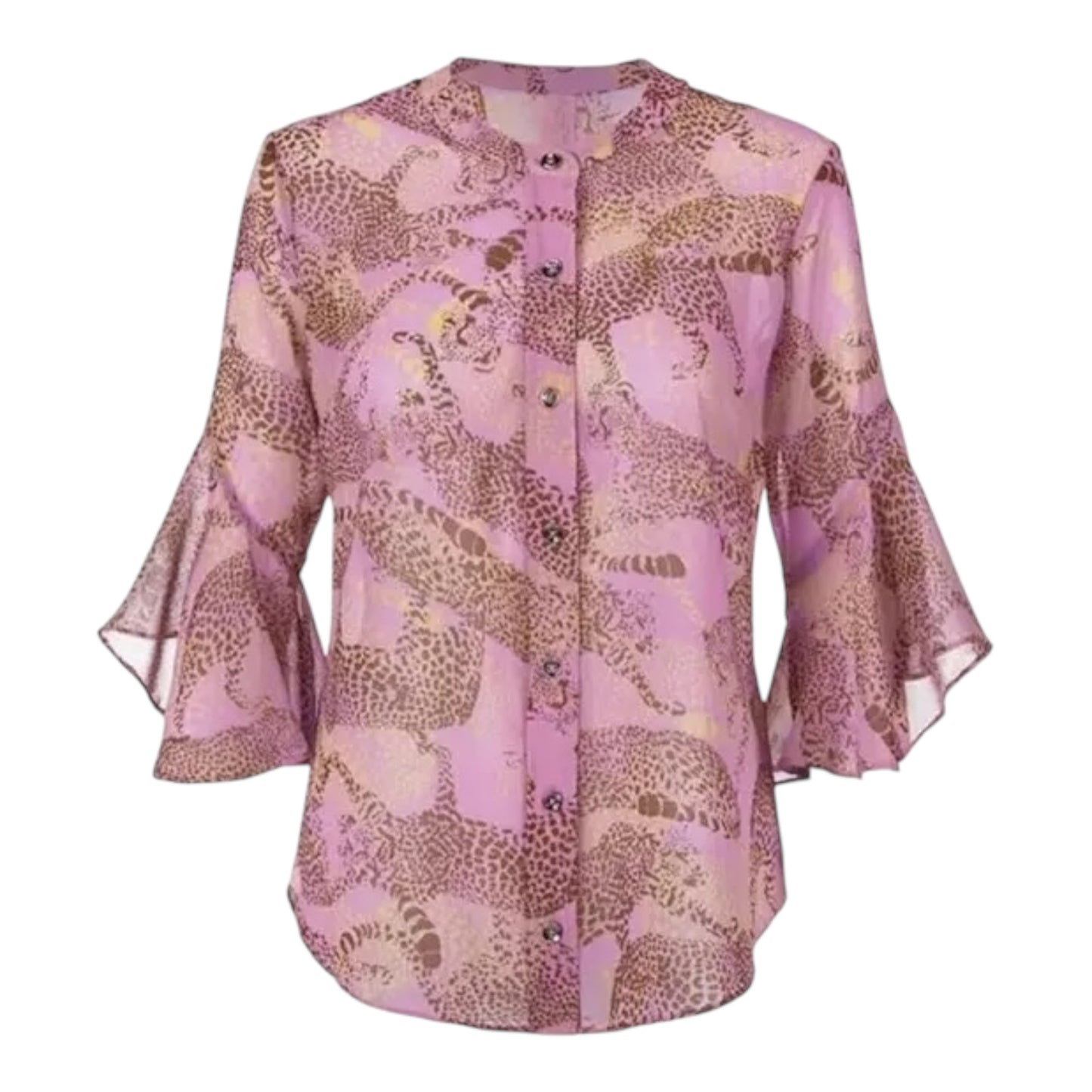 Leopard Sheer Button Down size Medium