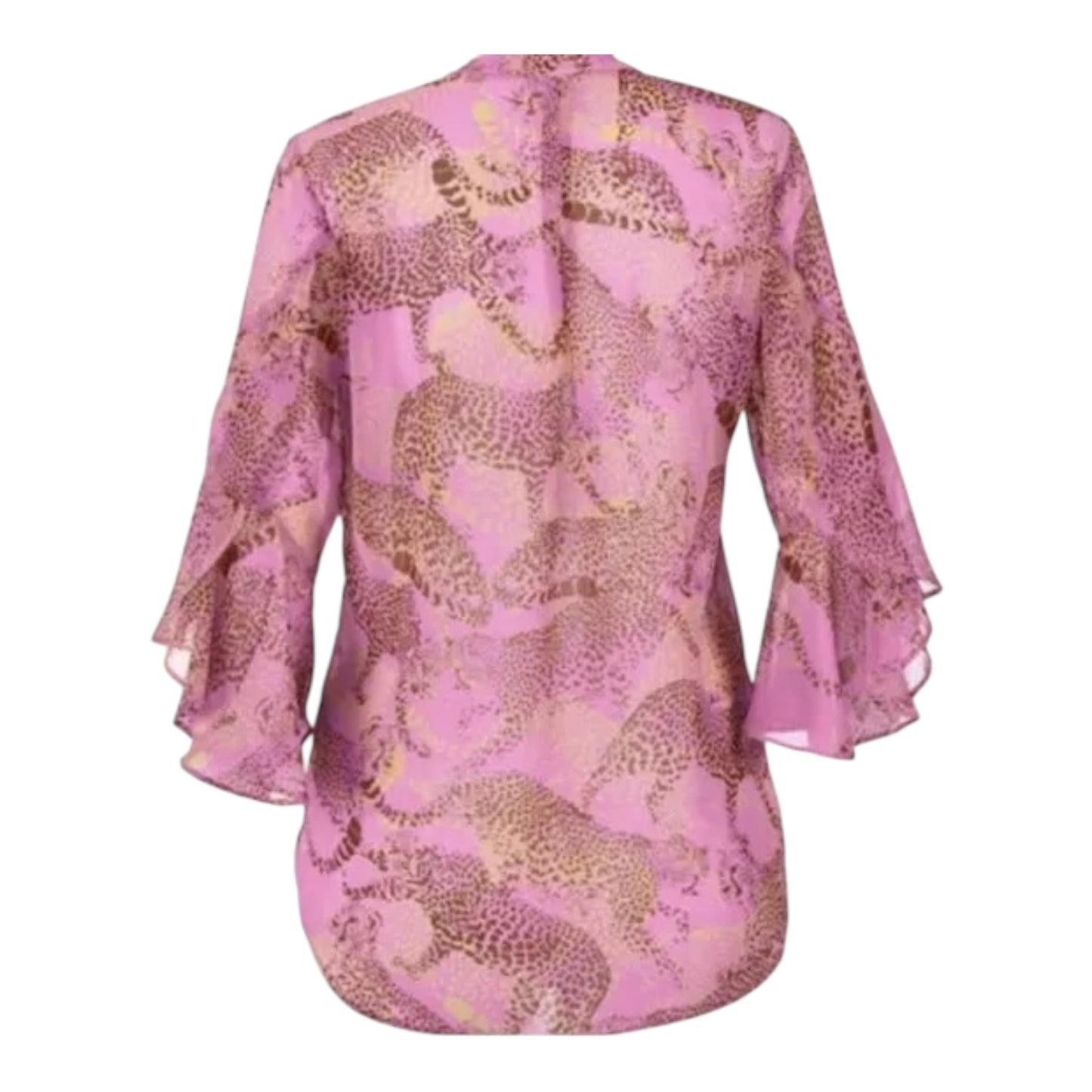Leopard Sheer Button Down size Medium