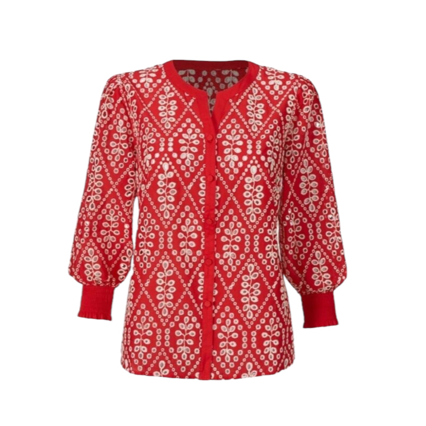 Embroidered Eyelet Top size Medium
