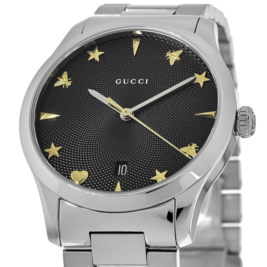 G-Timeless Black Dial 38mm Steel Women's Watch New in Box