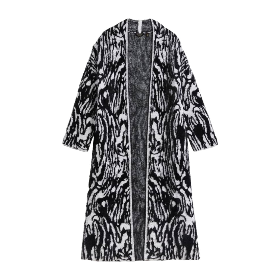 Ttarra Long Jacquard Cardigan Medium