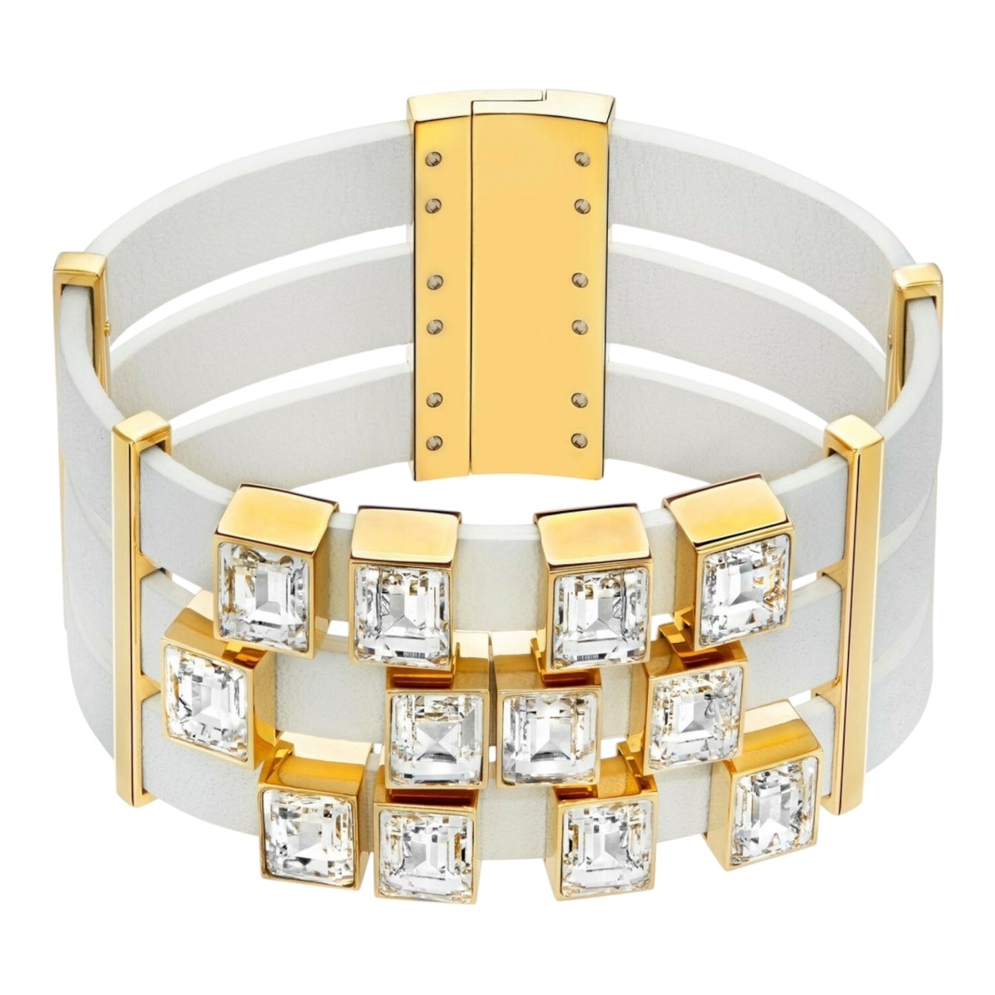 Leather Wide Crystal Bracelet