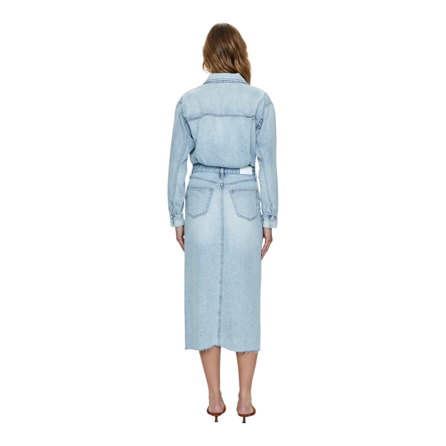 Amira Long Sleeve Denim Midi Dress size Large New with Tags