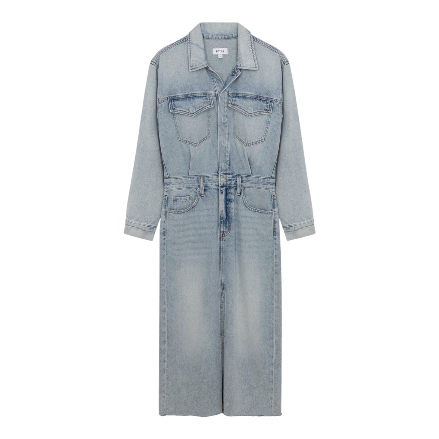 Amira Long Sleeve Denim Midi Dress size Large New with Tags