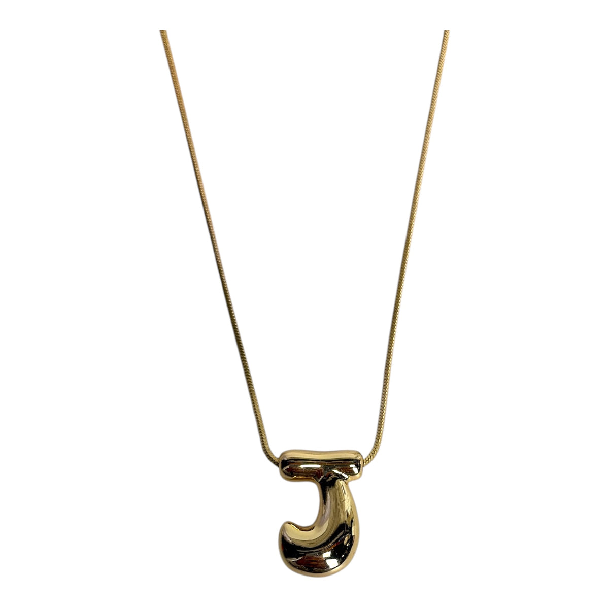 Bubble J Initial Necklace