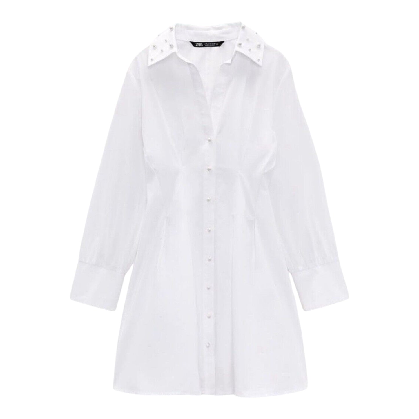 Pearl Accent Poplin Dress size Medium New with Tags