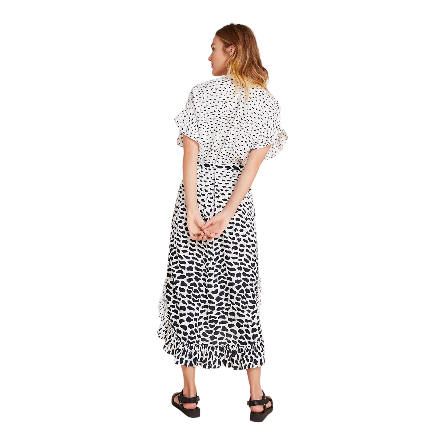 Calter Ruffled Maxi Shirtdress size Small New with Tags
