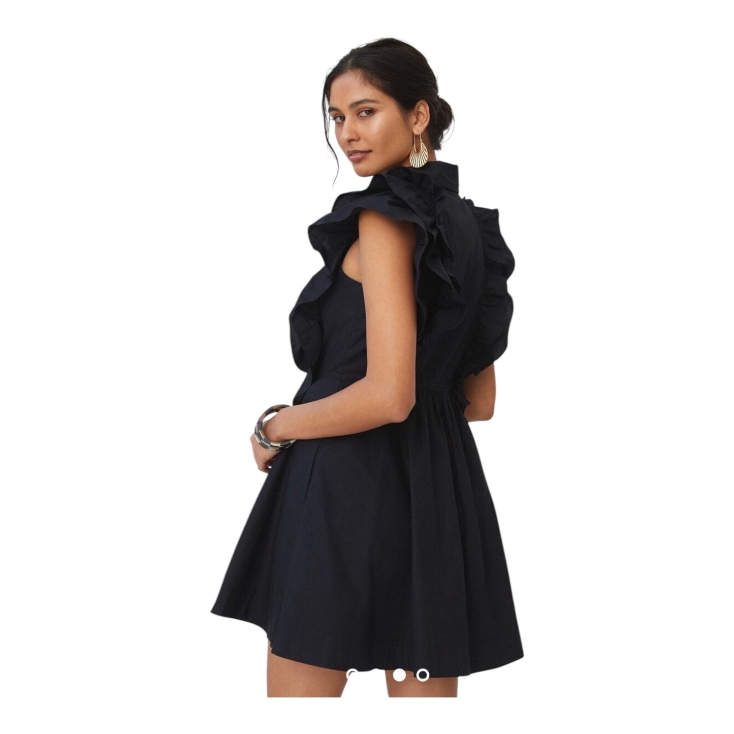 Ruffled Button-Front Mini Dress size 8 New with Tags