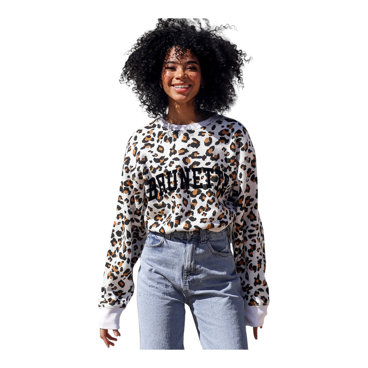 Leopard Crew Sweatshirt size Medium