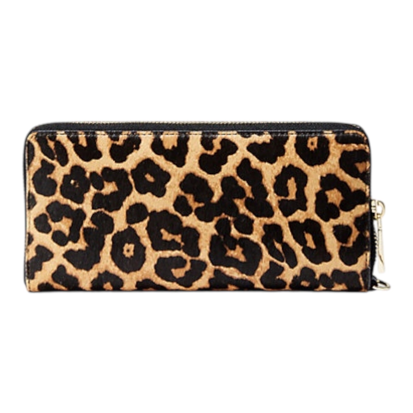 Leopard-Print Calf Hair Continental Wristlet