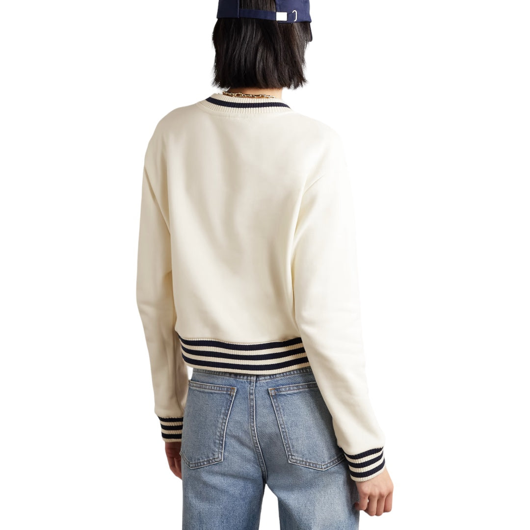 Flocked Cotton Jersey Sweatshirt Small NEW WITH TAGS