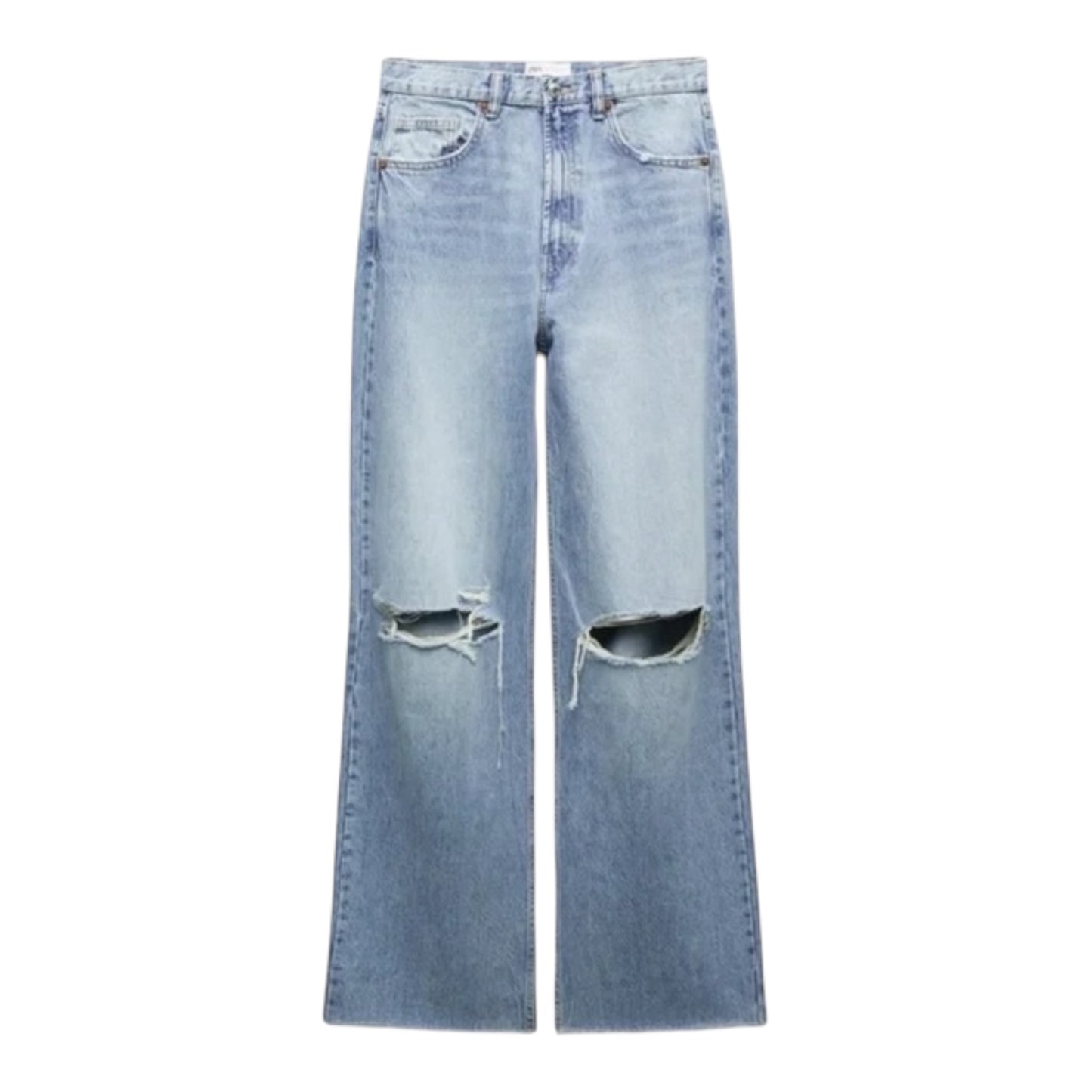 Ripped High Rise TRF Wide Leg Jeans size 4(36)