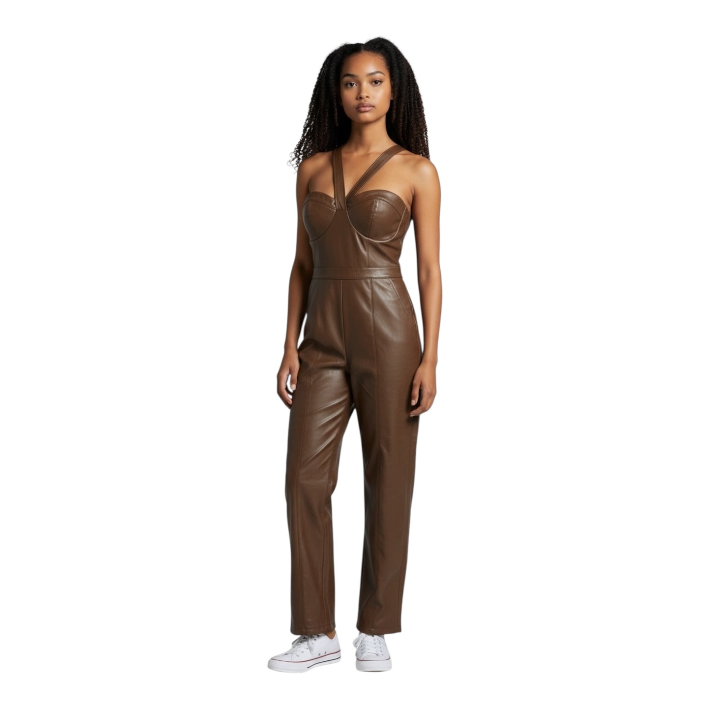 Vegan Leather Jumpsuit size S NWT