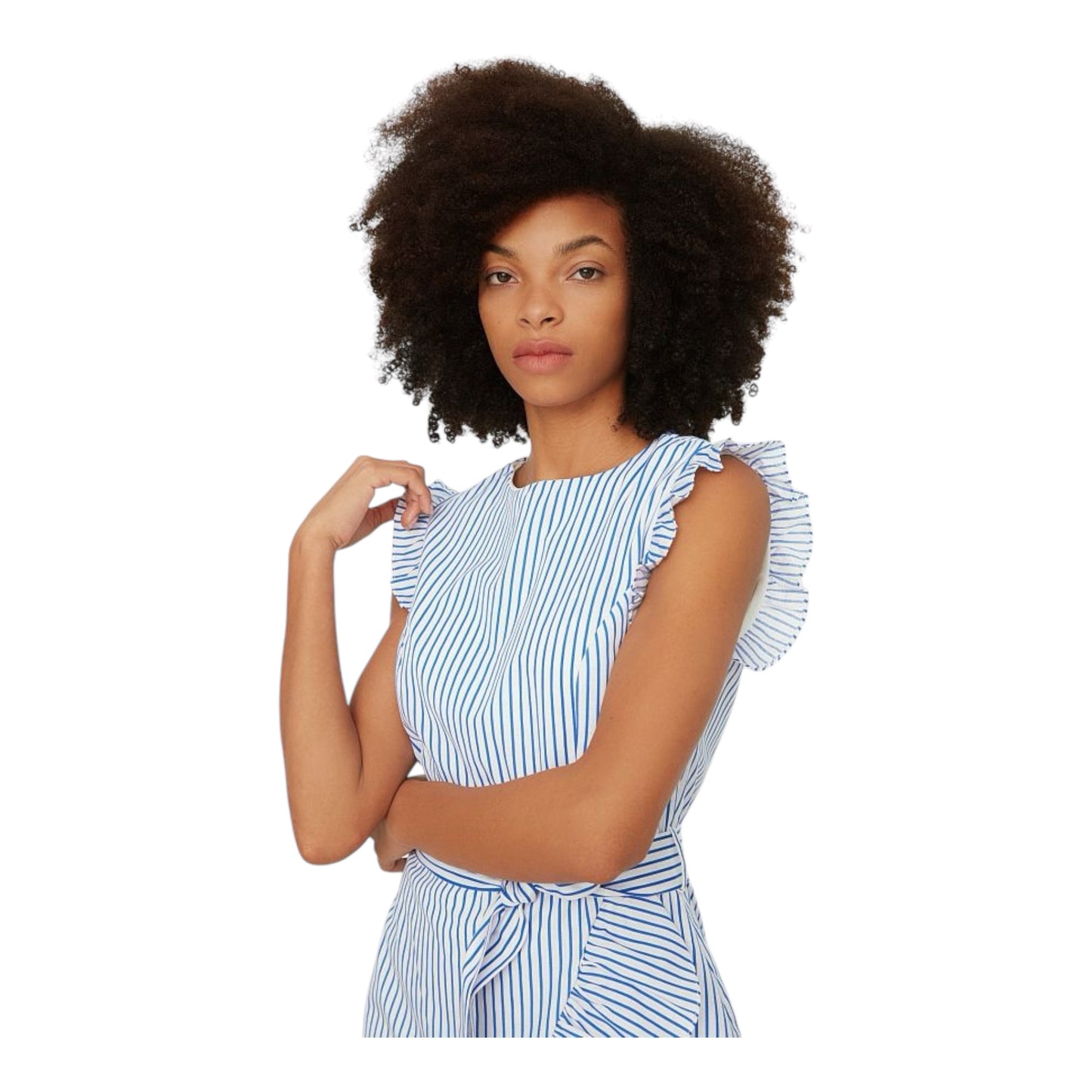 Belted A-line Striped Mini Dress size 38 New with Tags