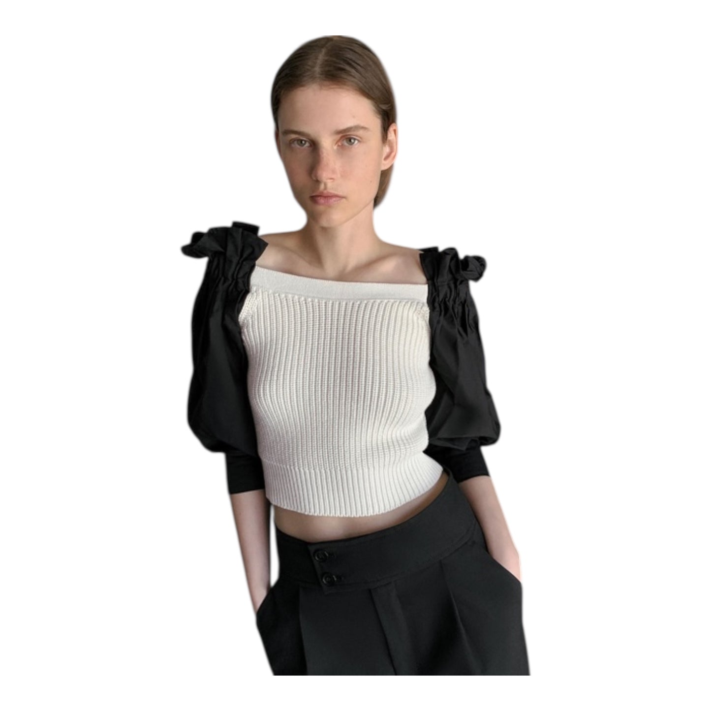 Puff Sleeve Knit Top size Medium