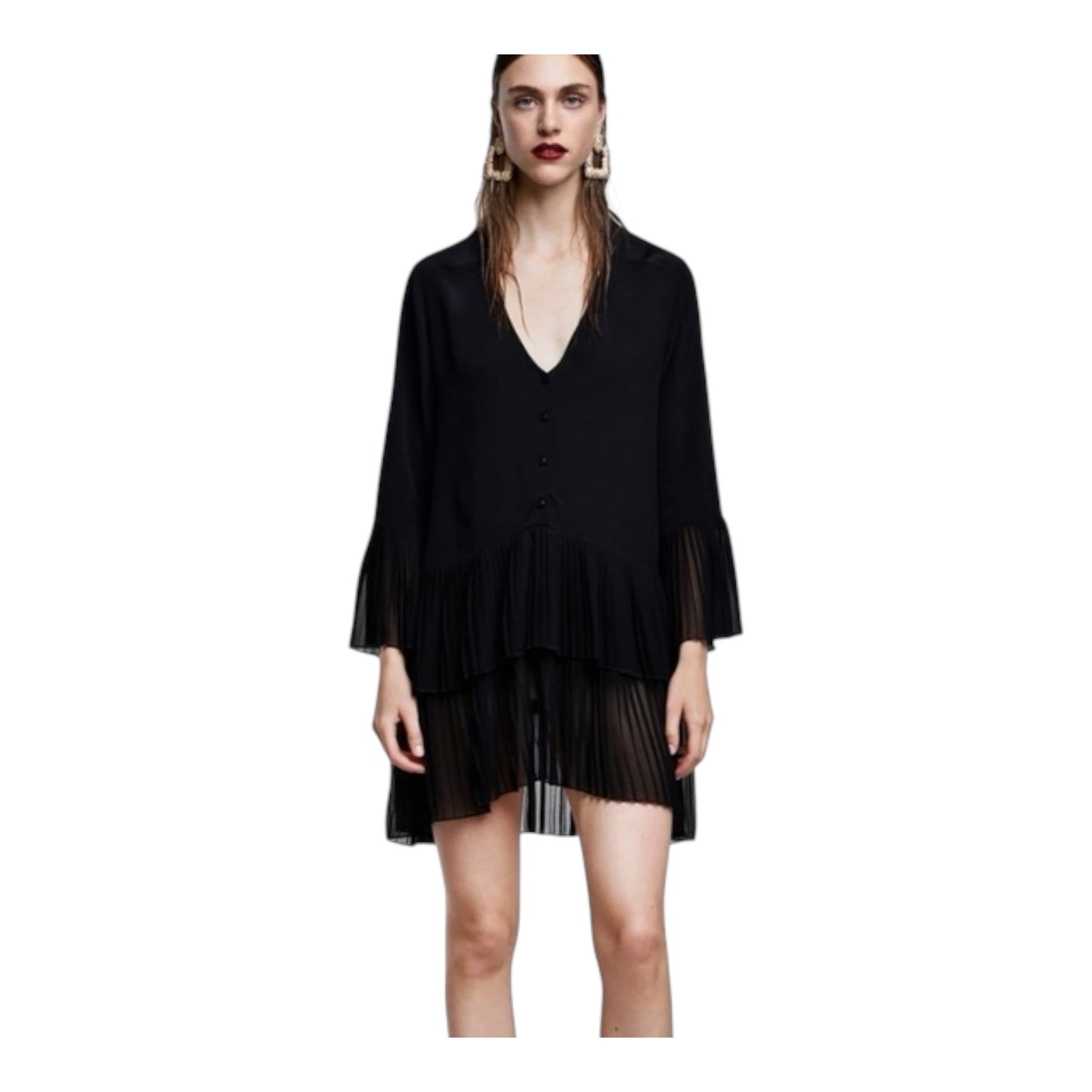 Contrast Pleated Dress size Medium