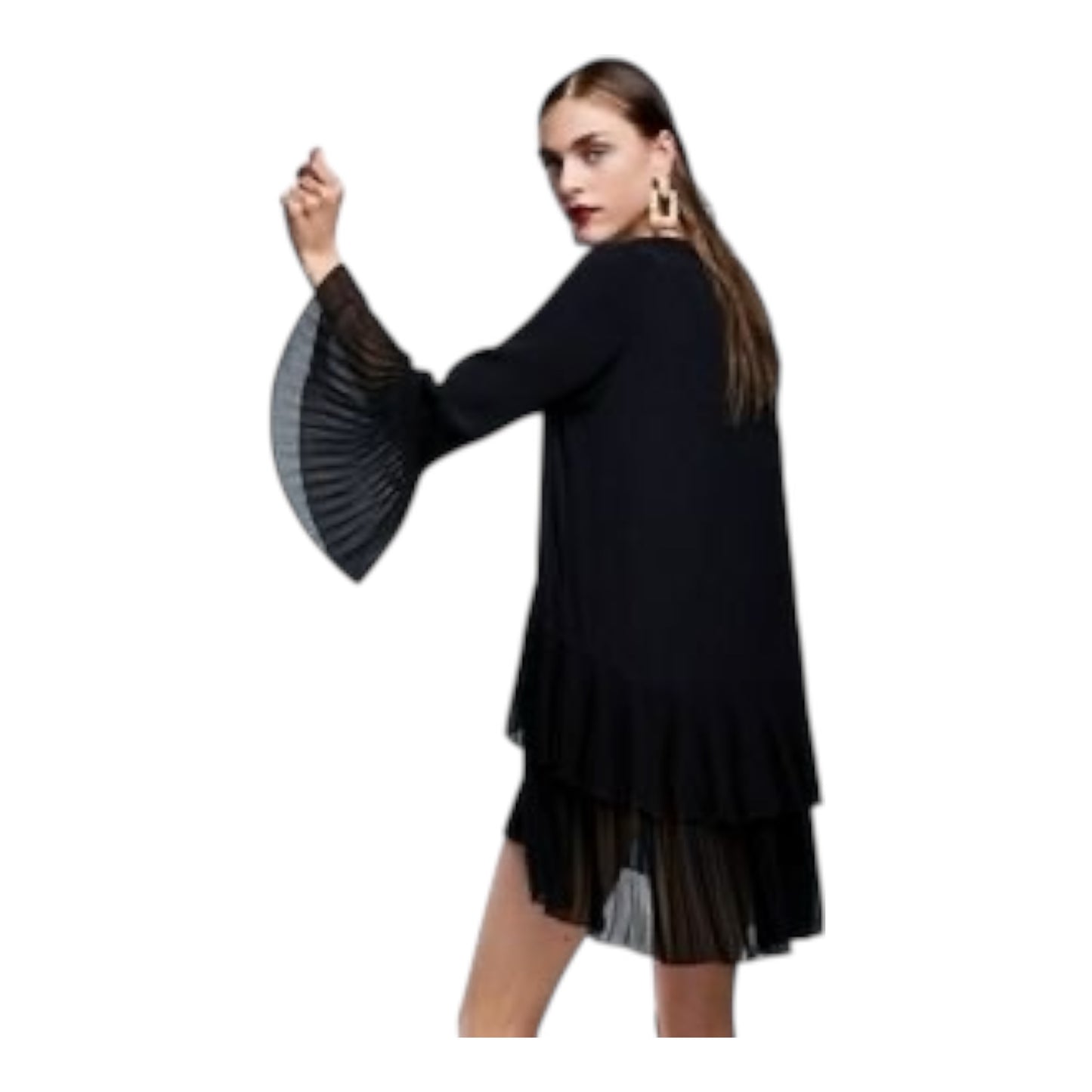 Contrast Pleated Dress size Medium
