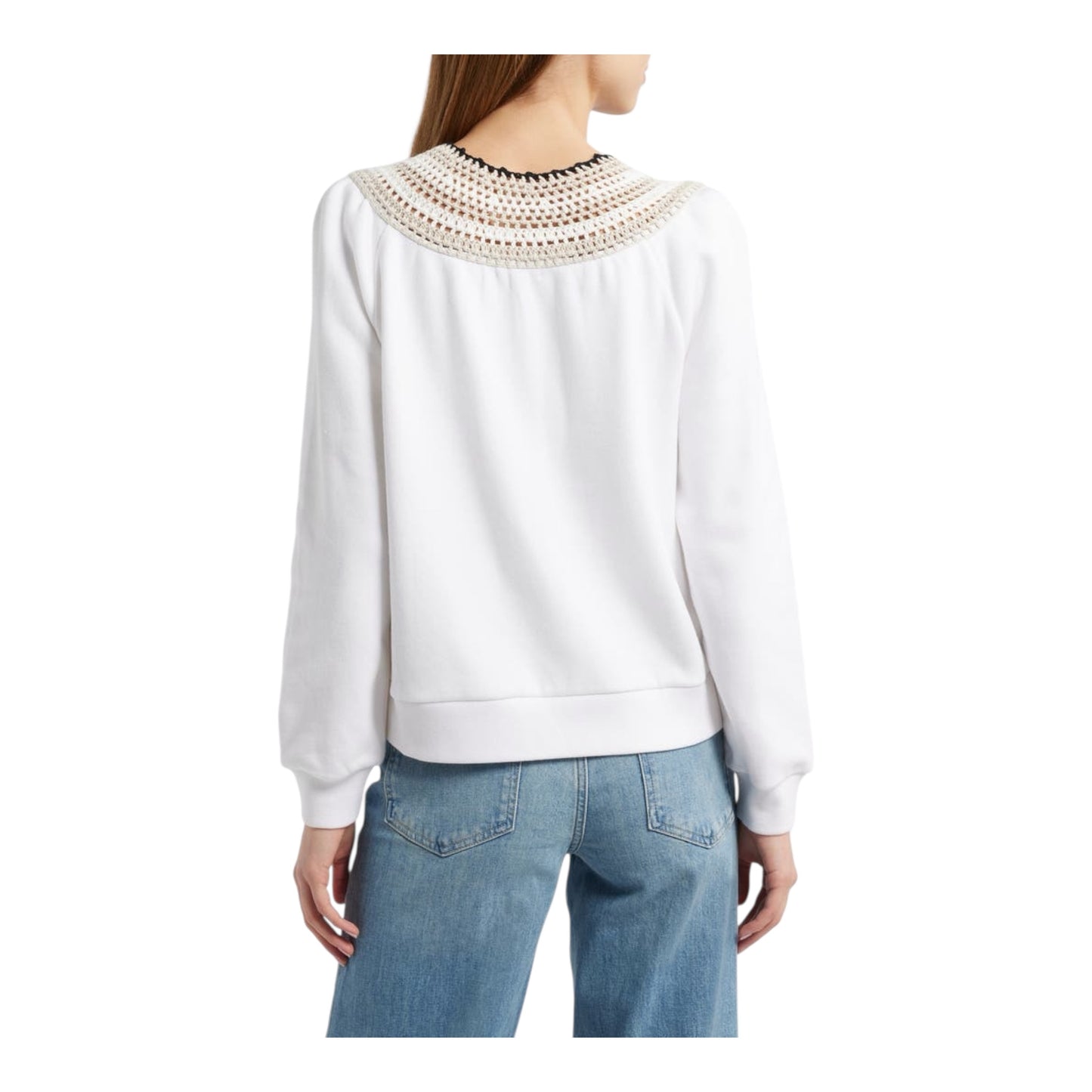 Sava Crochet Stitch Cotton Sweatshirt size XSmall NWT