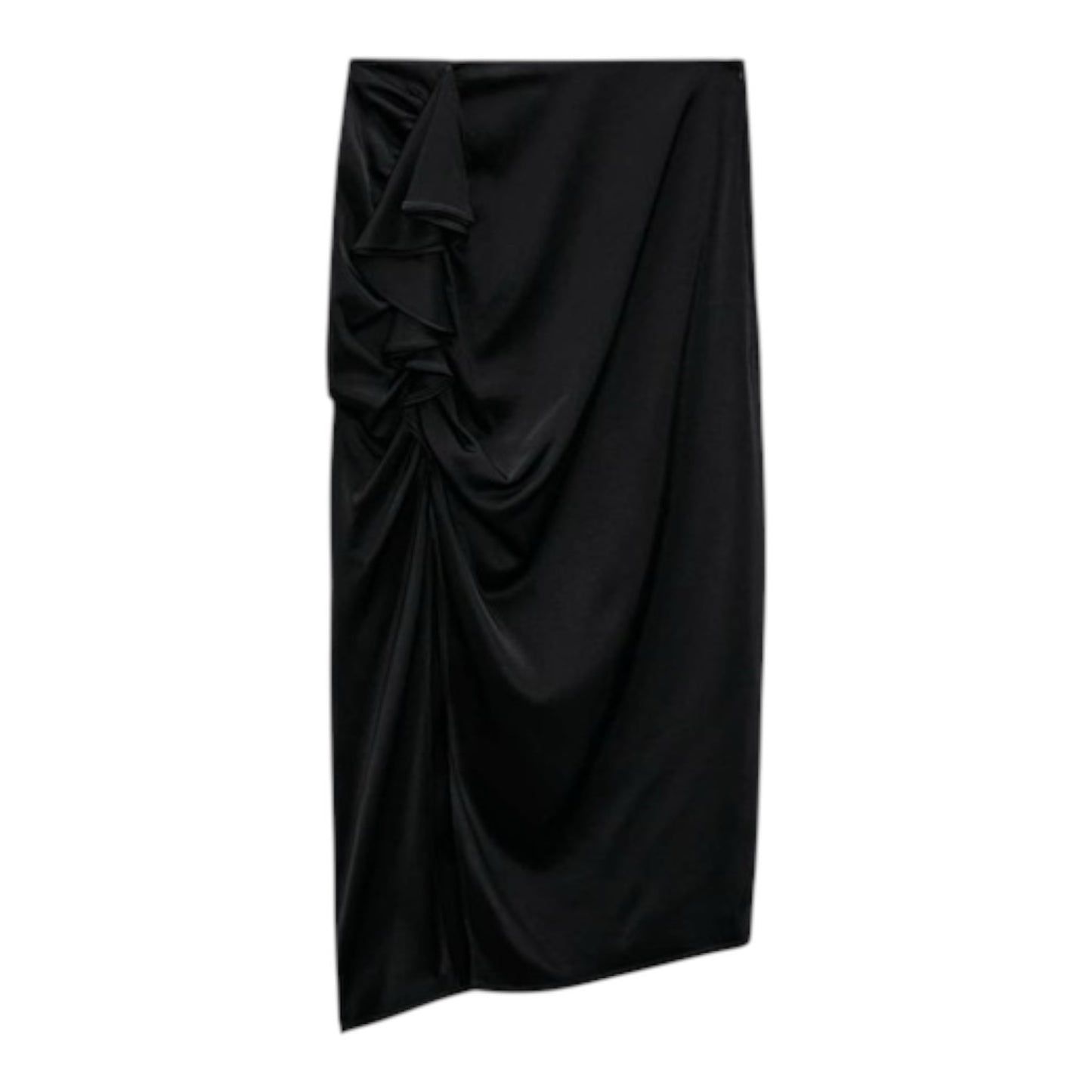 Draped Ruffle Midi Satin Skirt size XLarge New with Tags