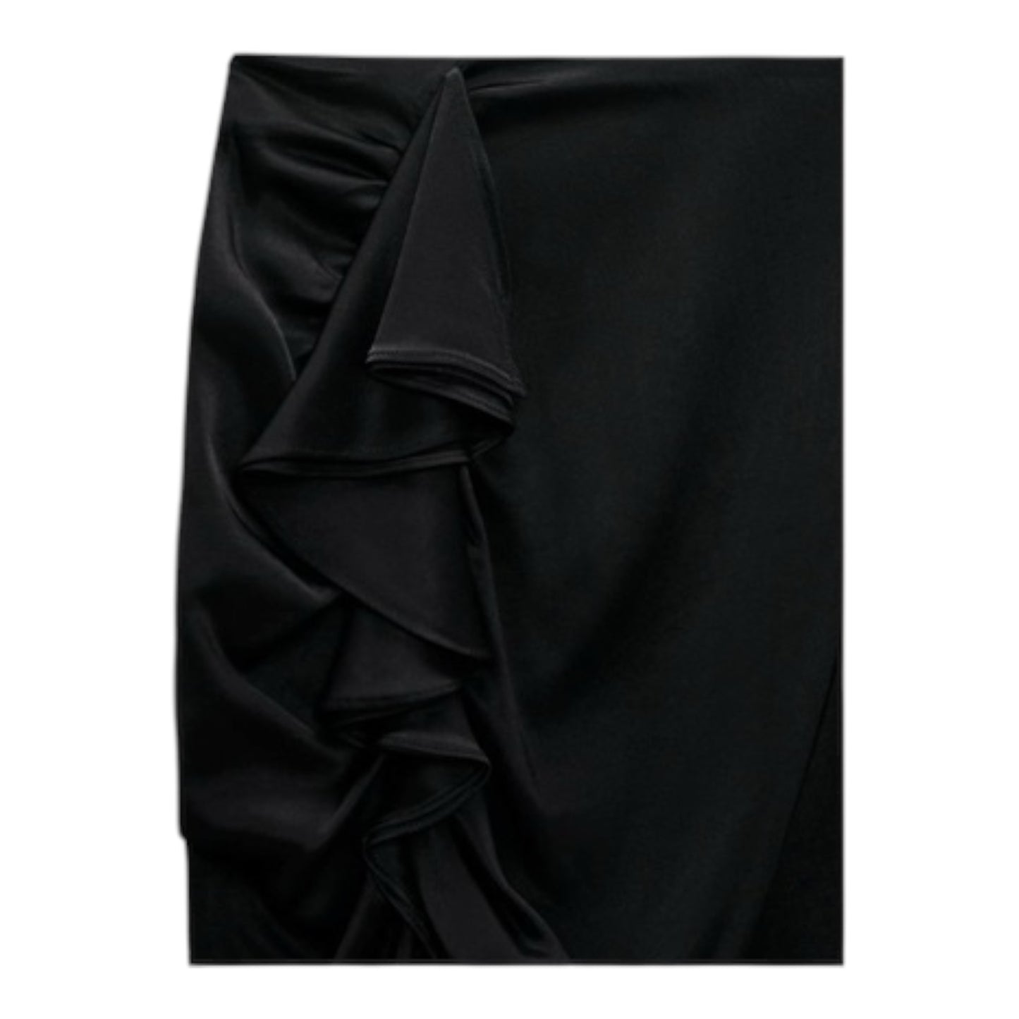 Draped Ruffle Midi Satin Skirt size XLarge New with Tags