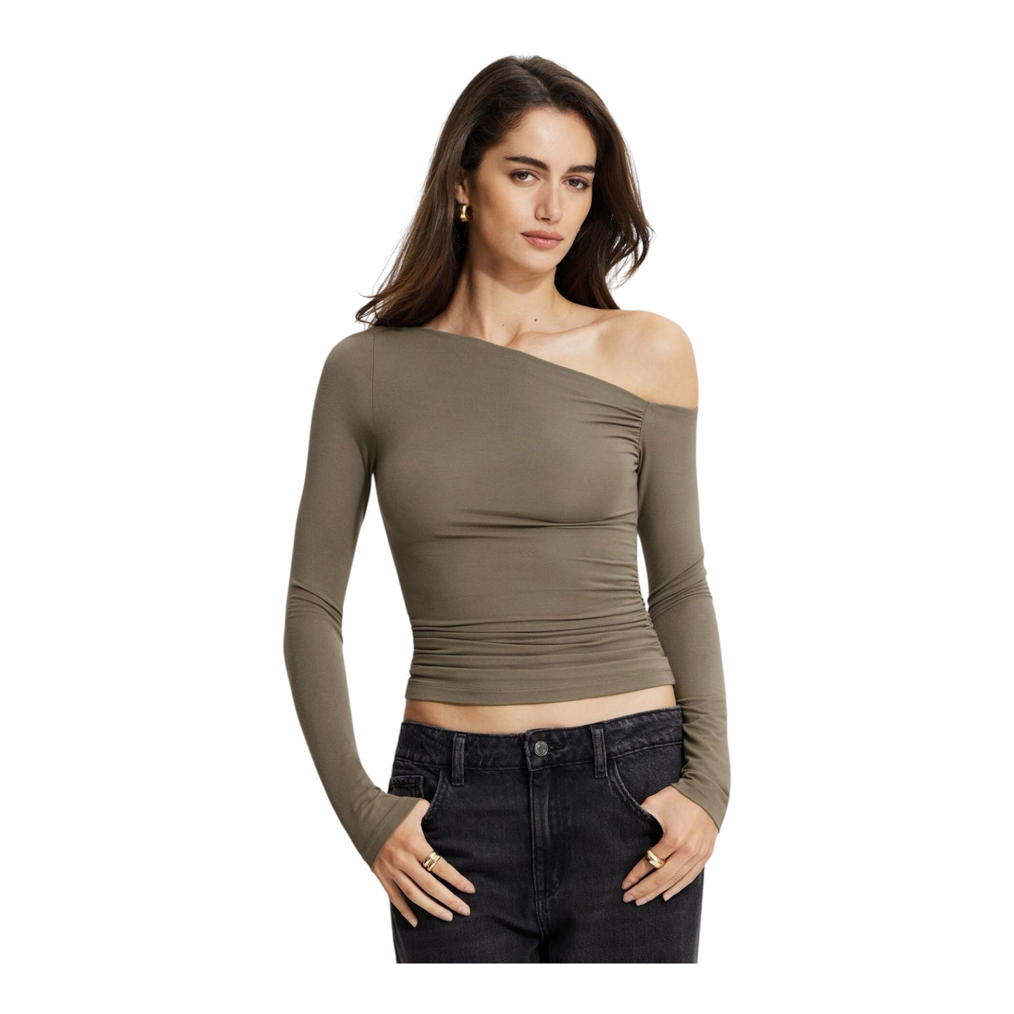 Kat Single Shoulder Jersey Top size Small