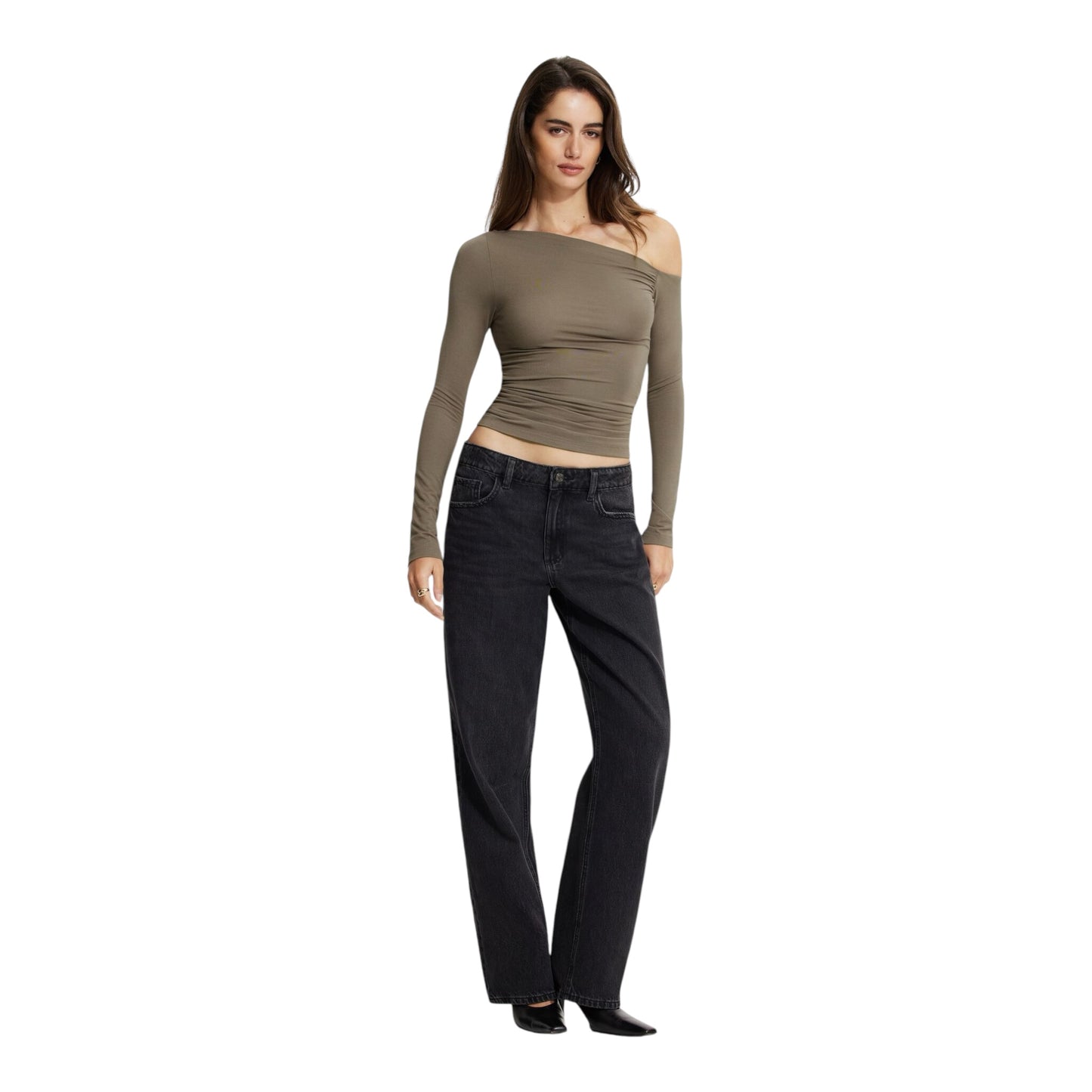 Kat Single Shoulder Jersey Top size Small