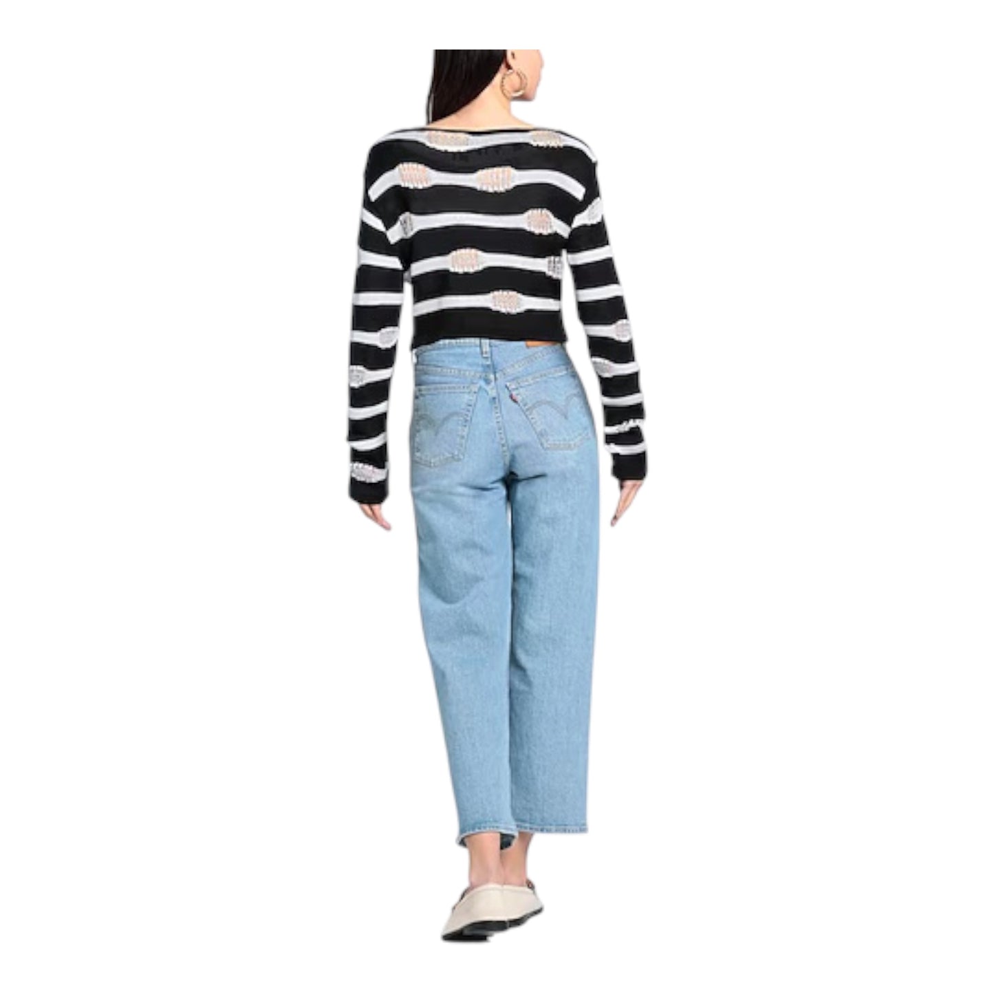Distressed Striped Sweater size 38