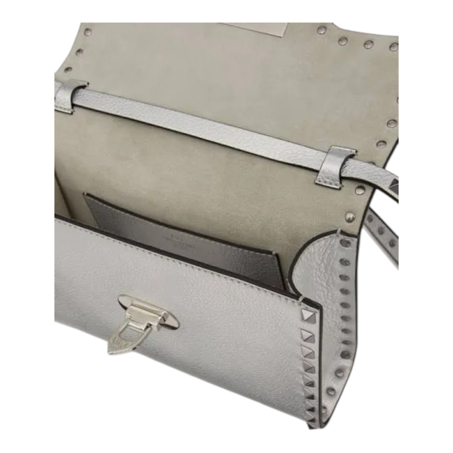 Rockstud Textured-Leather Shoulder Bag
