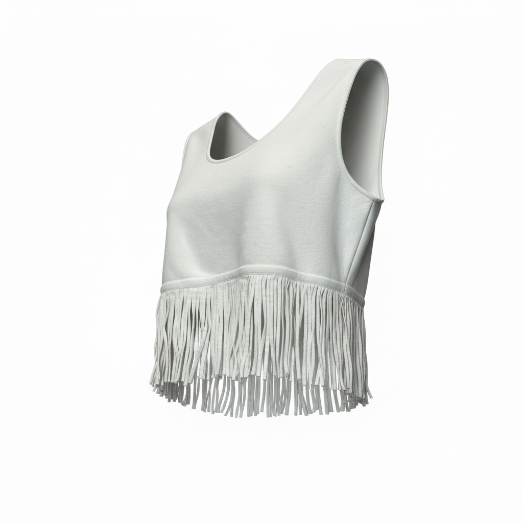 Fringe Crop Top size L NWT