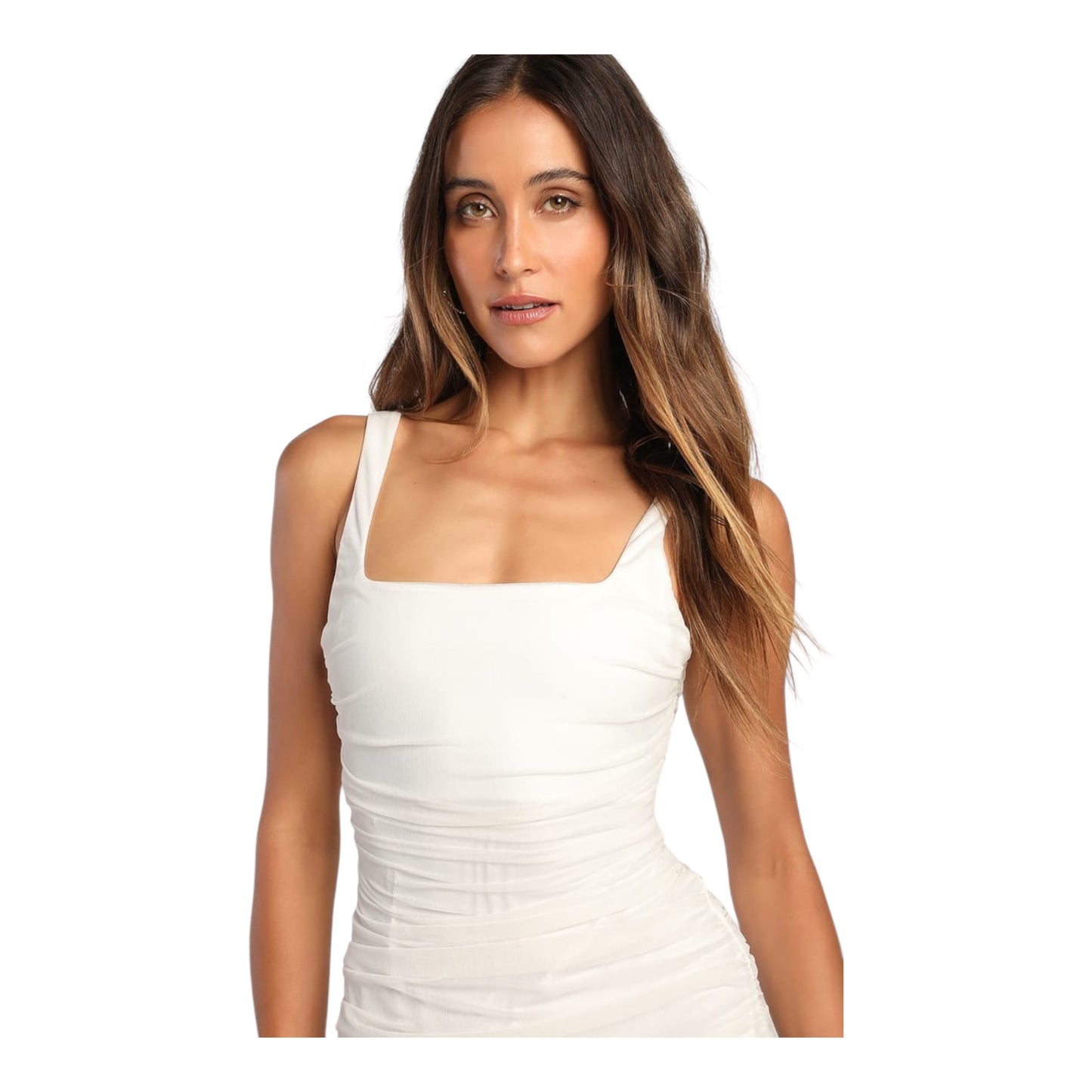 Mesh Ruched Bodycon Midi Dress size XSmall