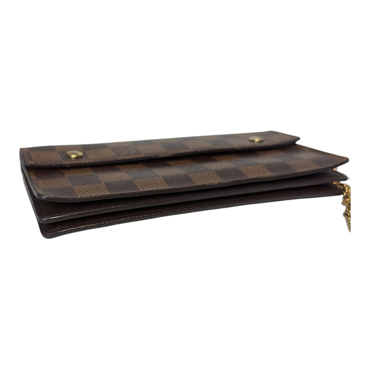 Damier Ebene Portefeuille Accordéon Chain Long Wallet