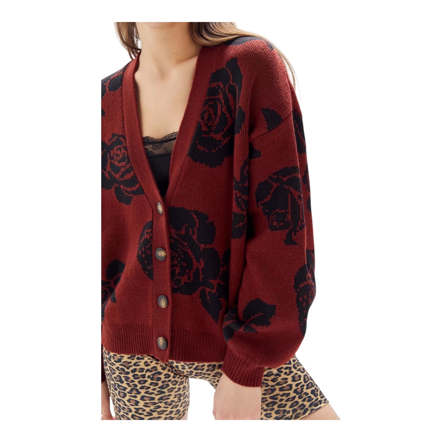 Frances Slouchy Floral Cardigan size Medium