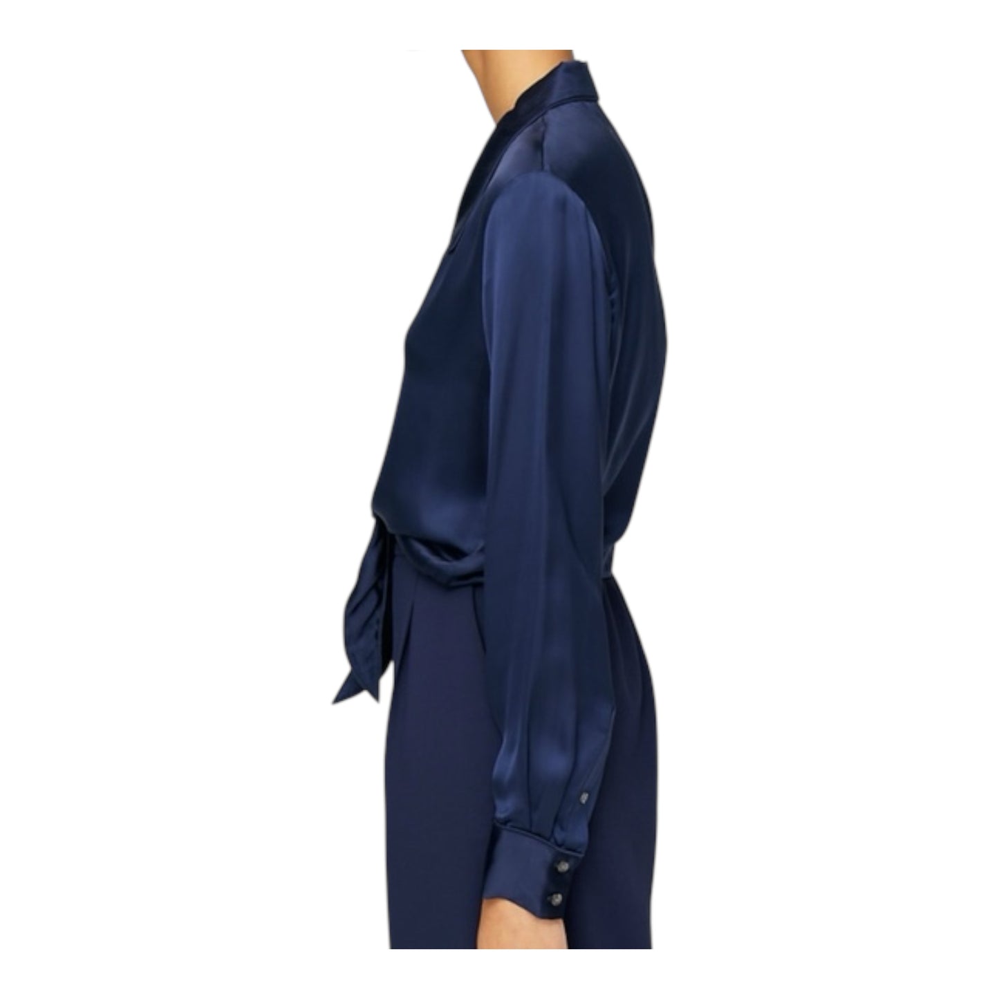 Satin Tie-Front Blouse size Large