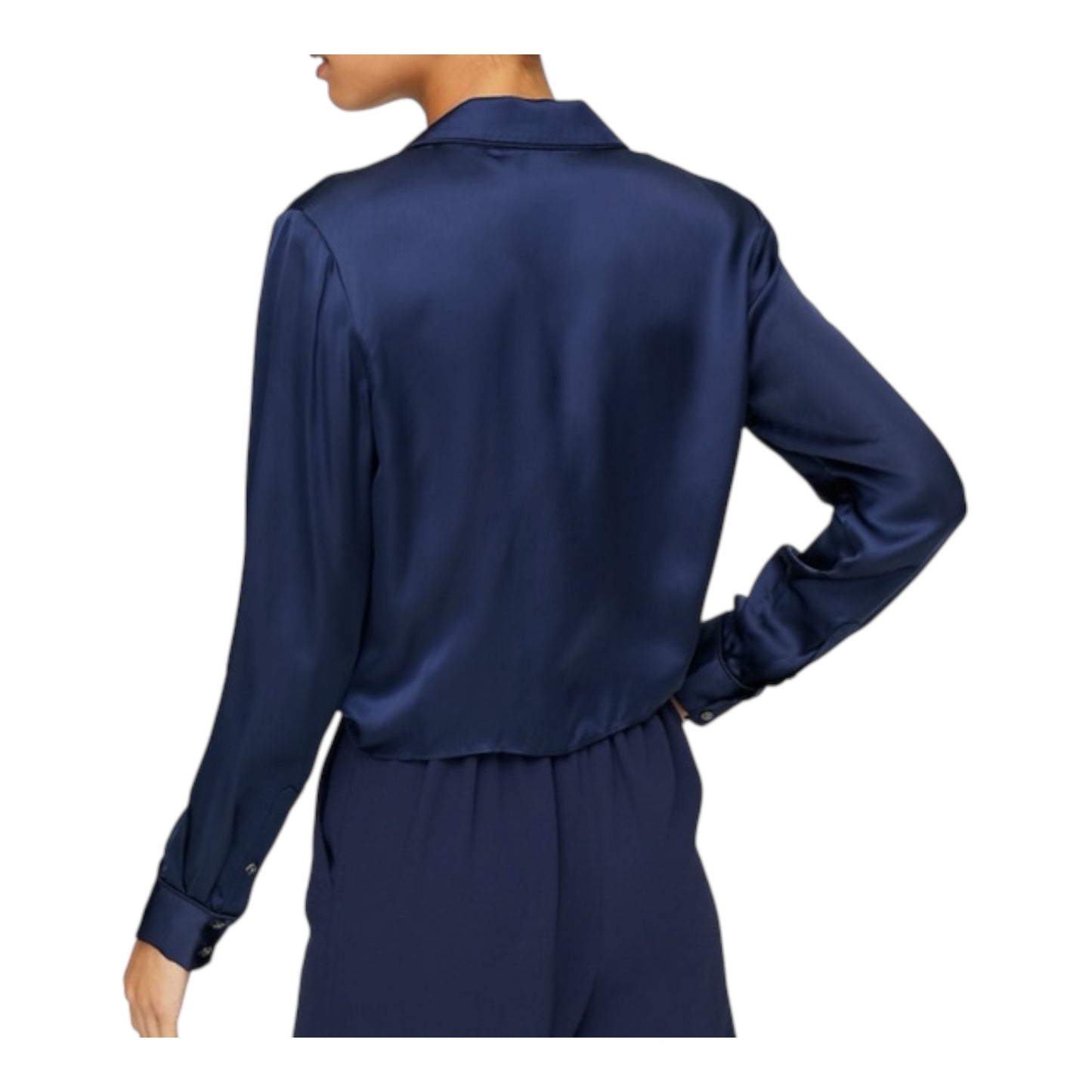Satin Tie-Front Blouse size Large