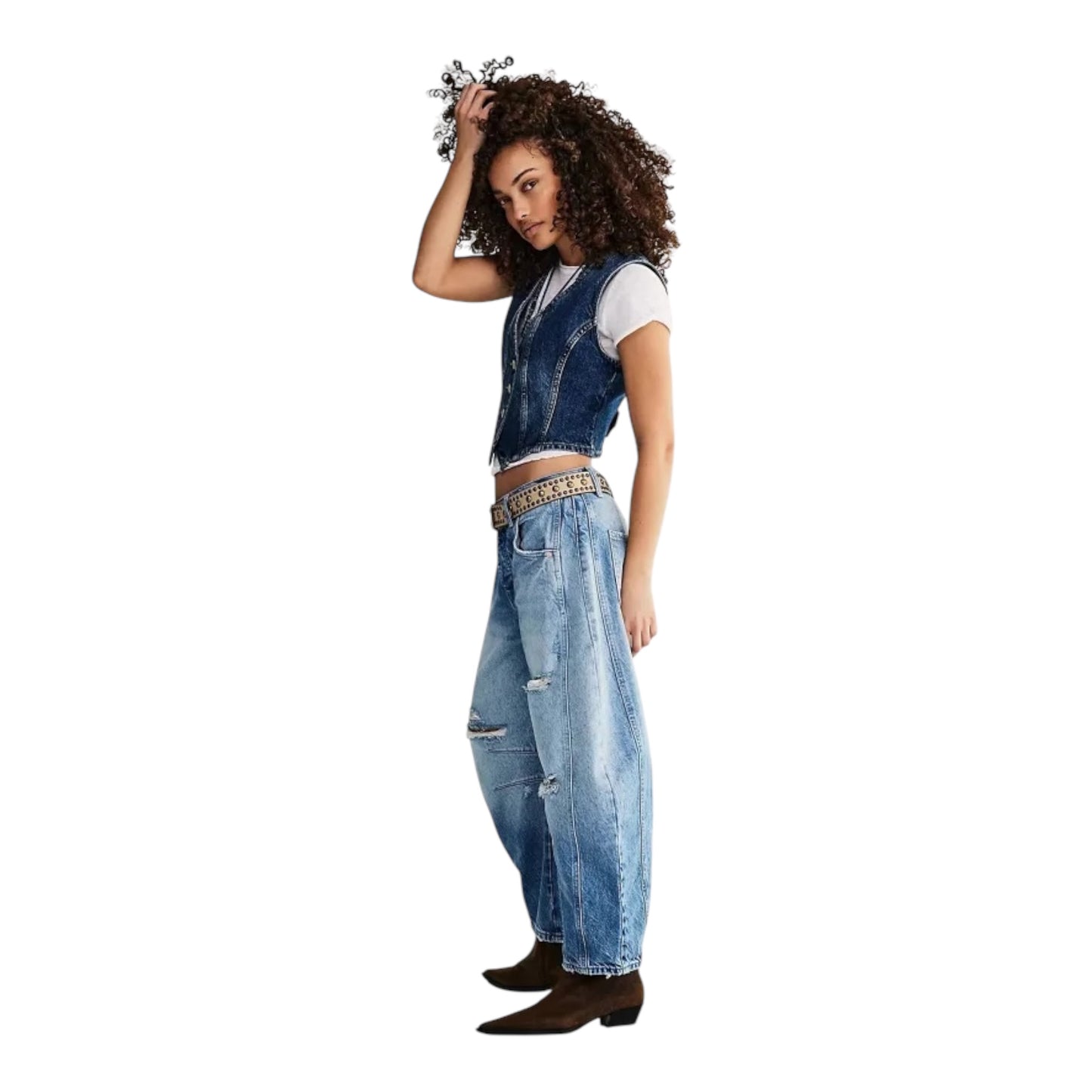 Good Luck Mid-Rise Barrel Jeans size 30