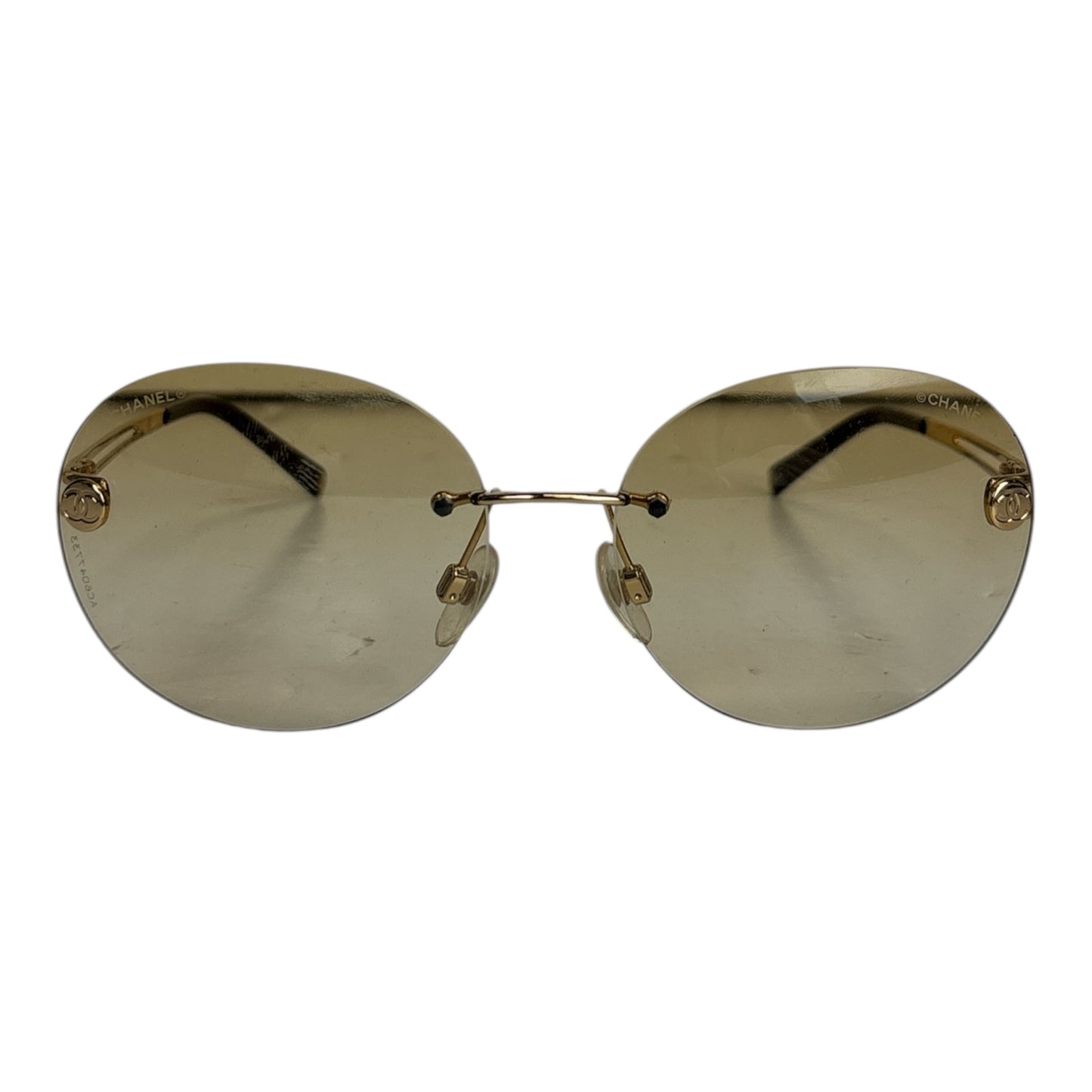Rimless Ember Lightly Tinted Round Sunglasses