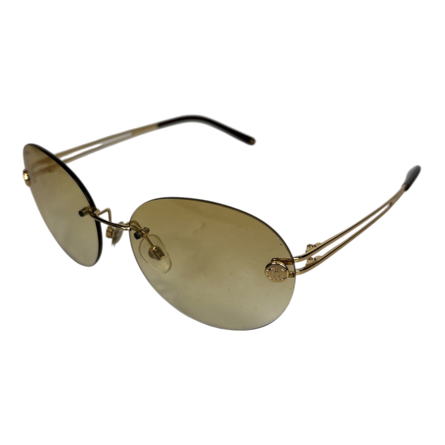 Rimless Ember Lightly Tinted Round Sunglasses
