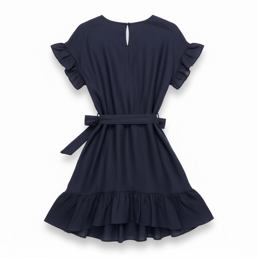 Ruffle Mini Dress with Tie Waist size S