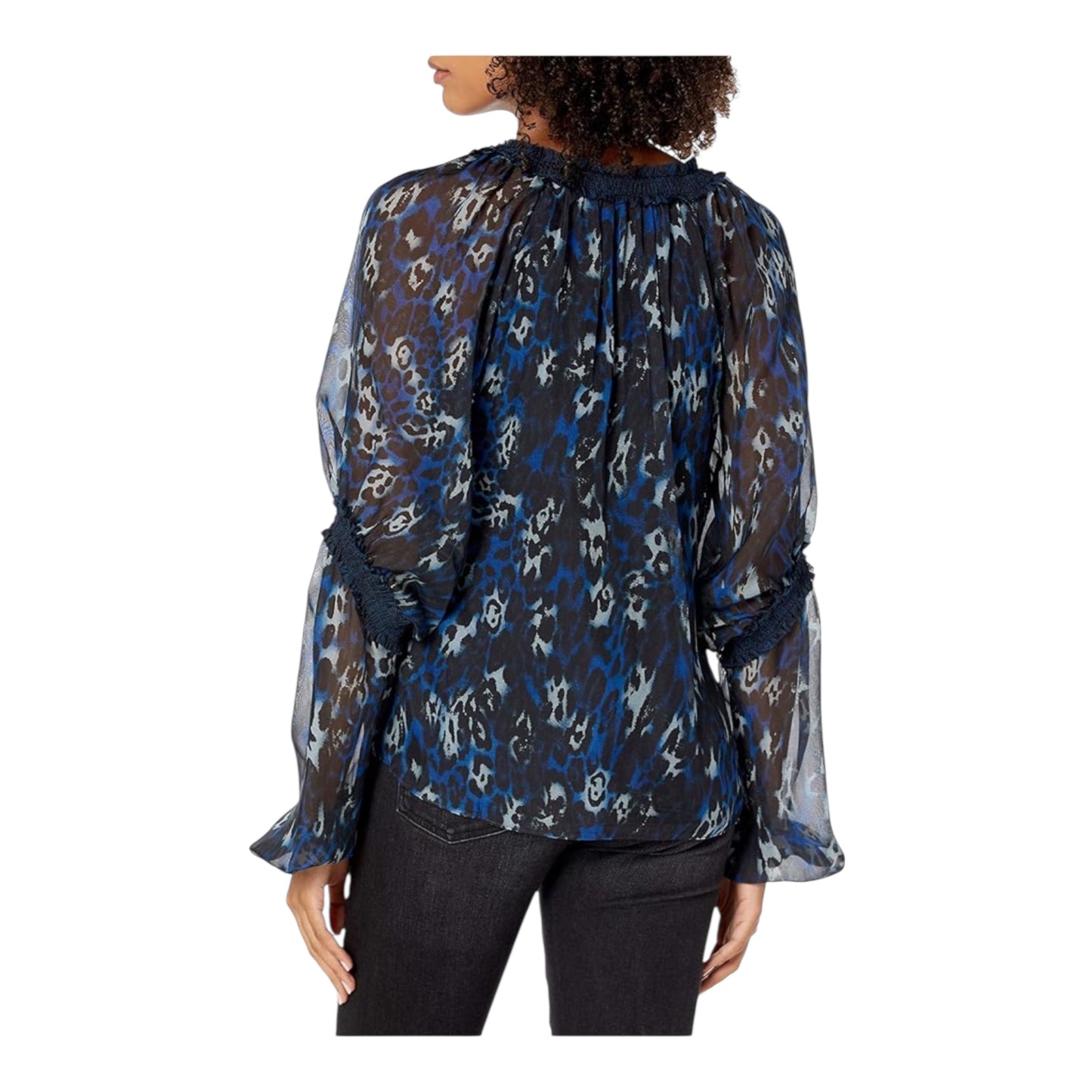 Leopard Printed Bea Long Sleeve Top size Small