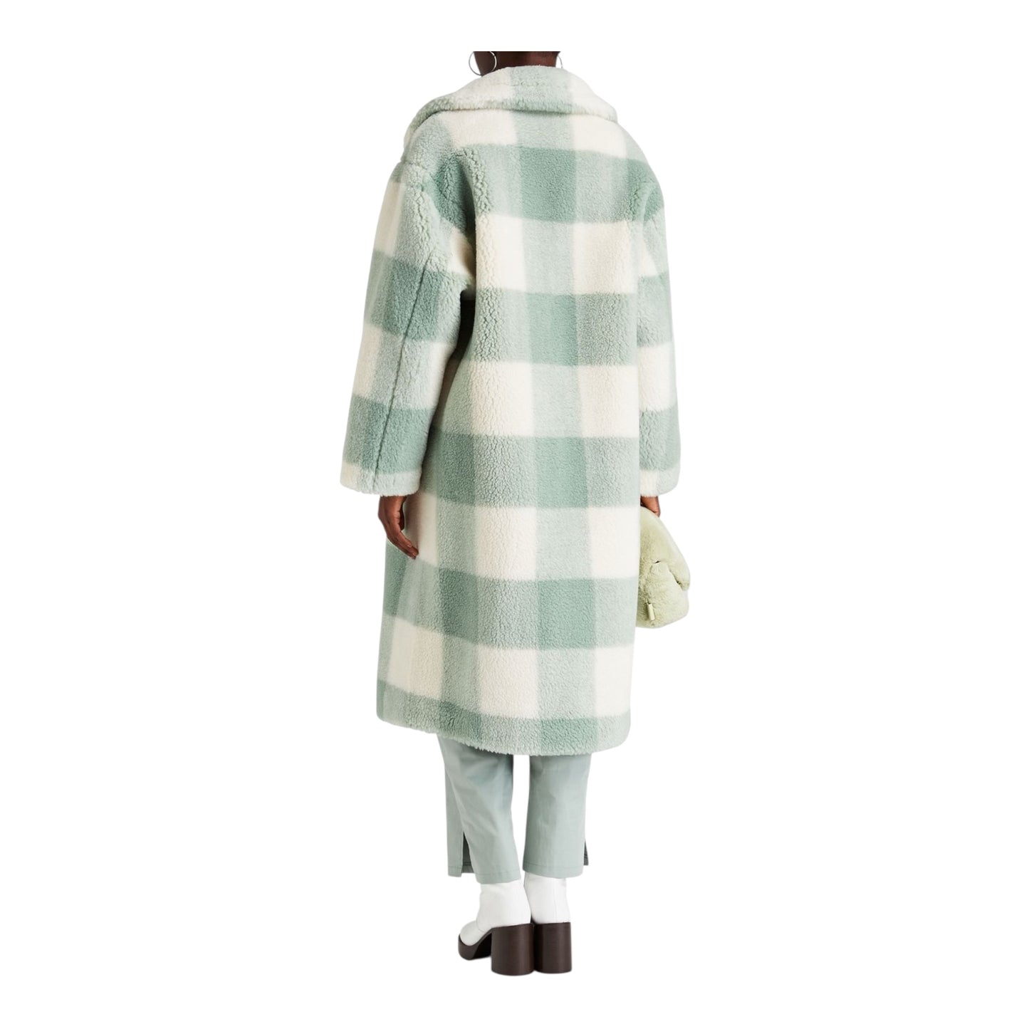 Maria Checked Teddy Fleece Coat size Medium