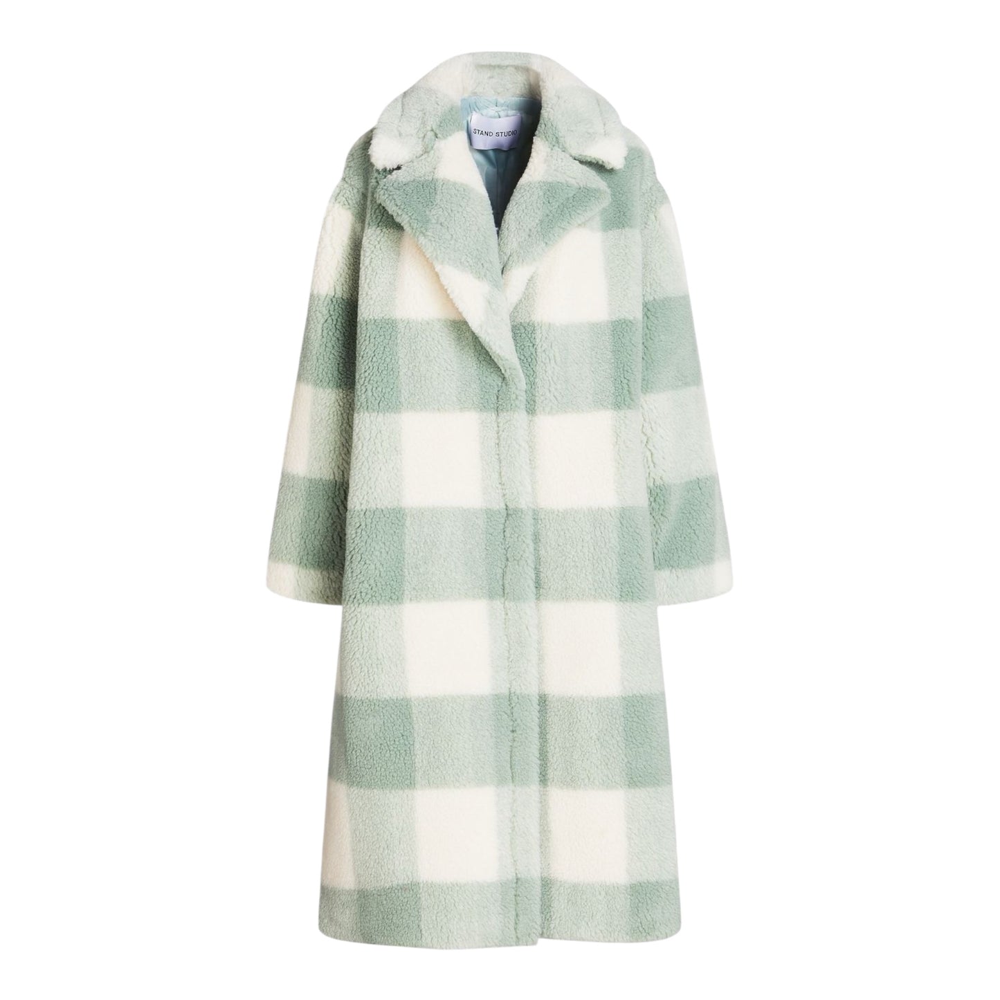 Maria Checked Teddy Fleece Coat size Medium