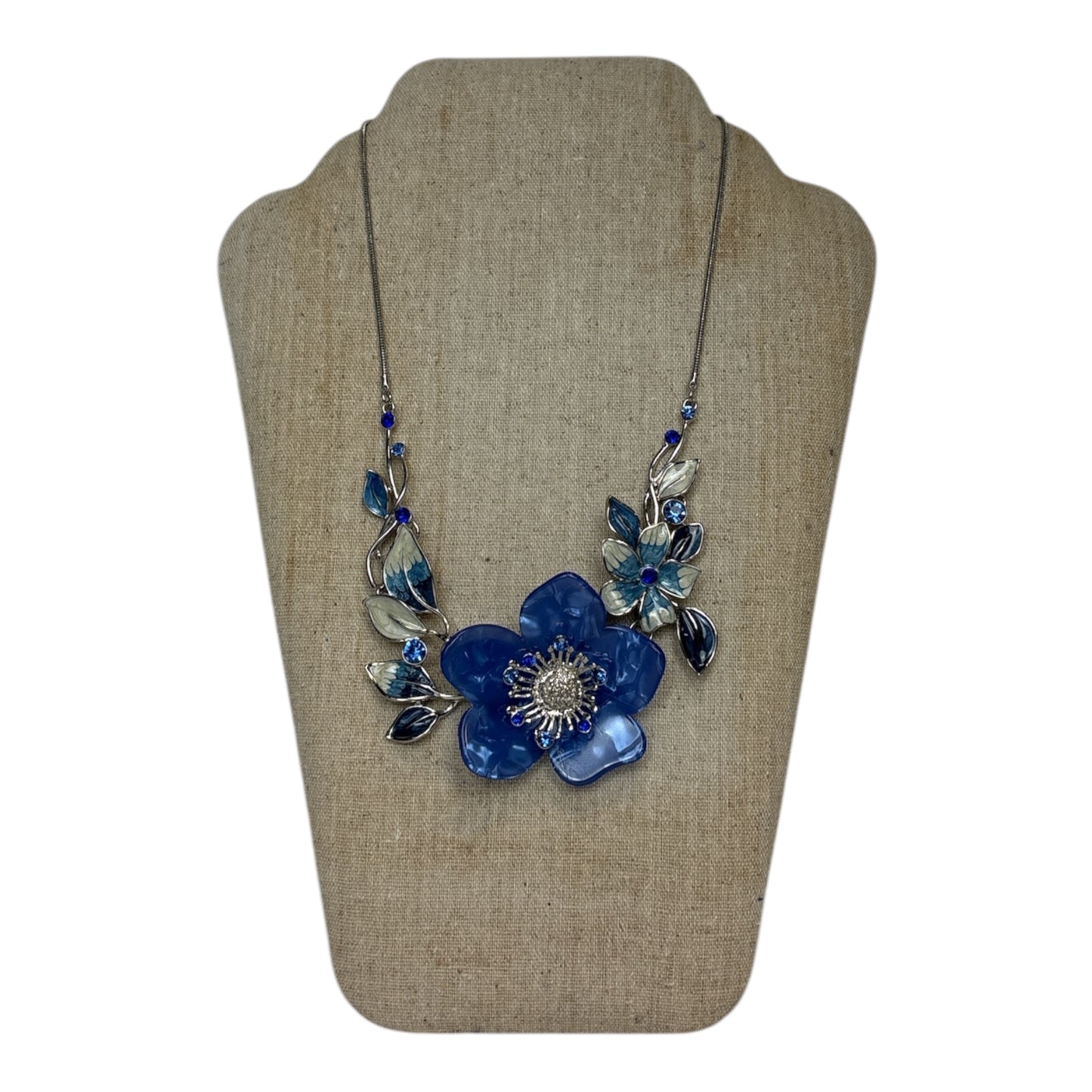 Enamel Flower Statement Necklace New with Tags