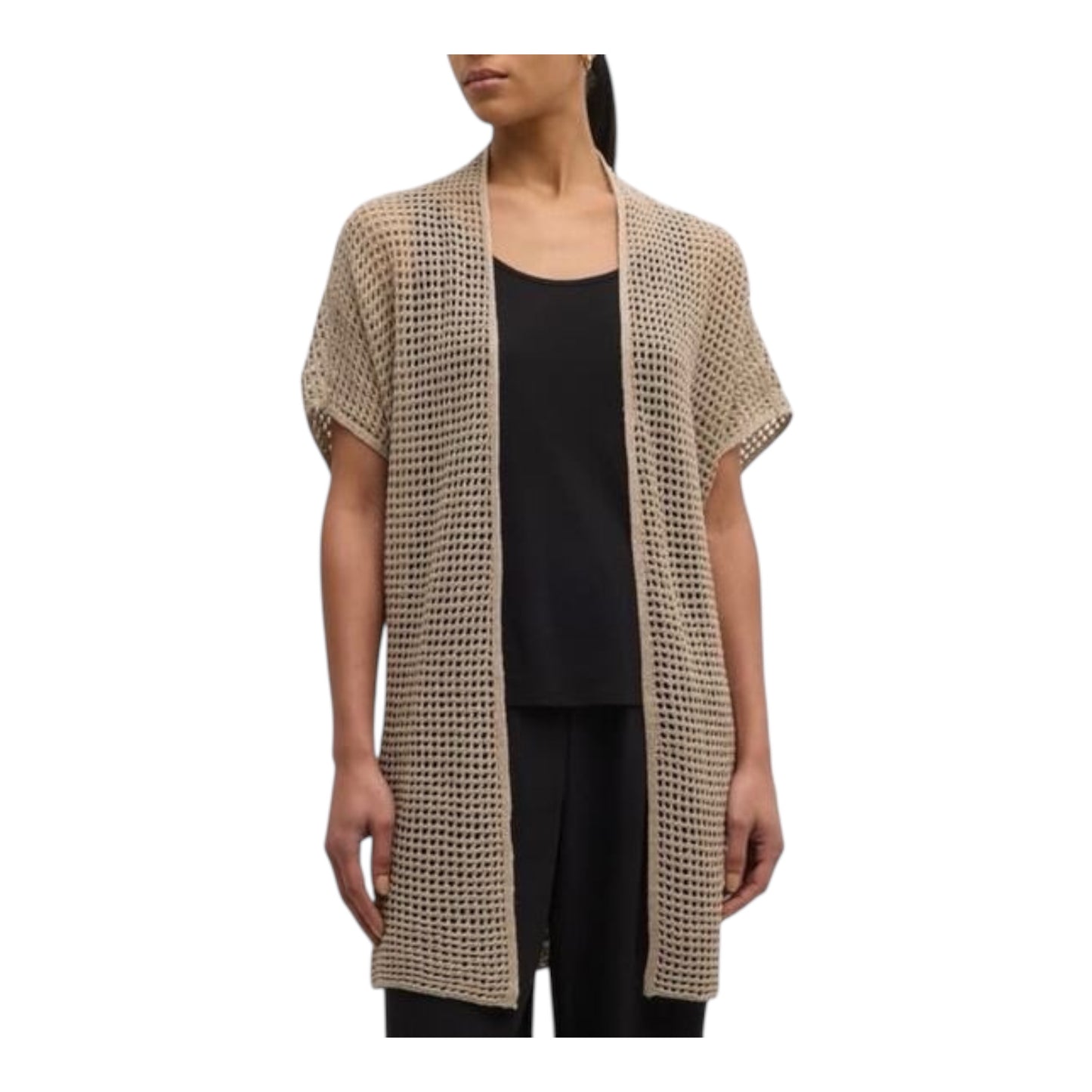Open Knit Linen Cardigan